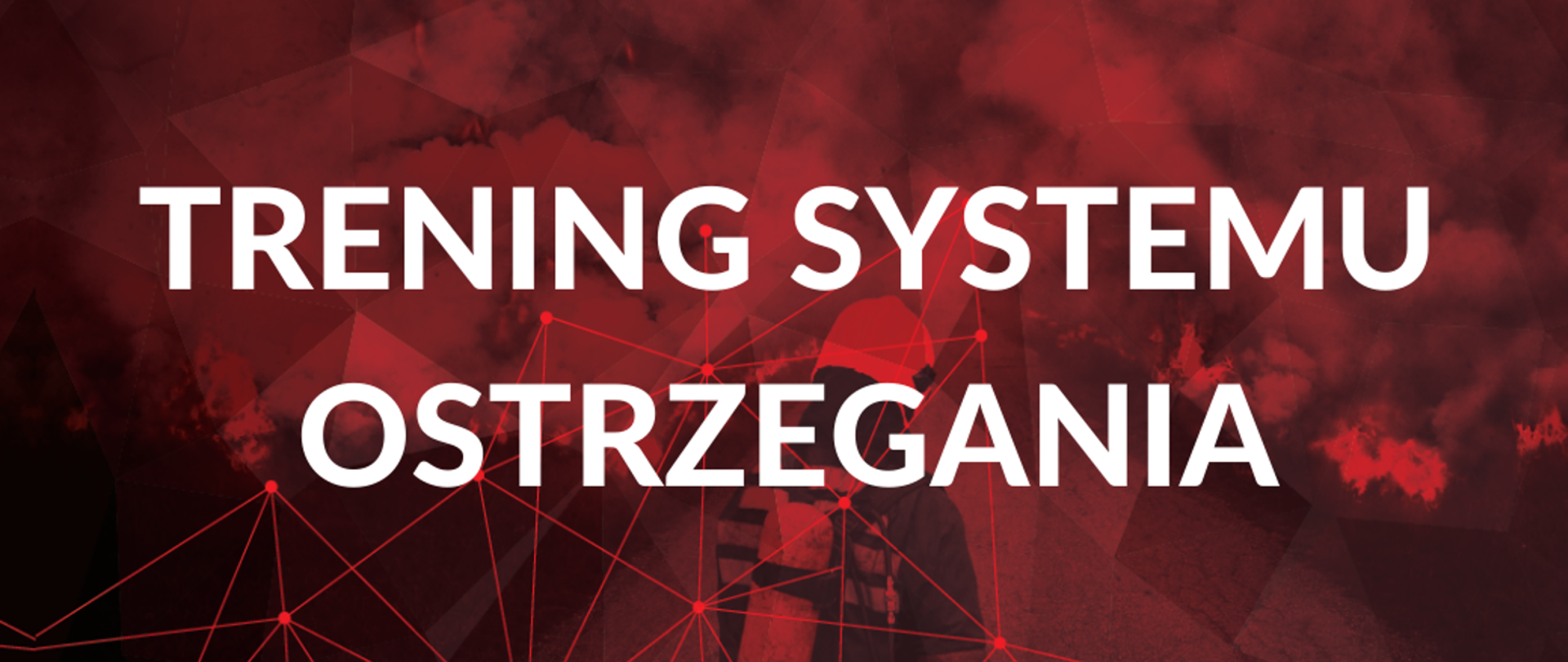 Grafika test sytemu ostrzegania na czerwonym tle