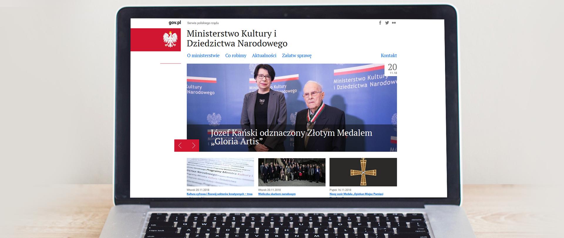 Zdjęcie prezentujące stronę główną MKiDN