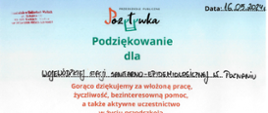 podziękowanie Przedszkole Pozytywka w Siekierkach Wielkich