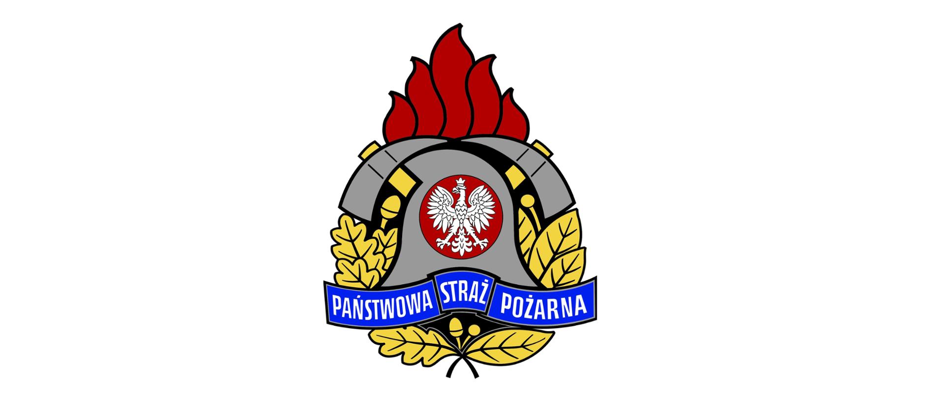 Zdjęcie przedstawia logo Państwowej Straży Pożarnej