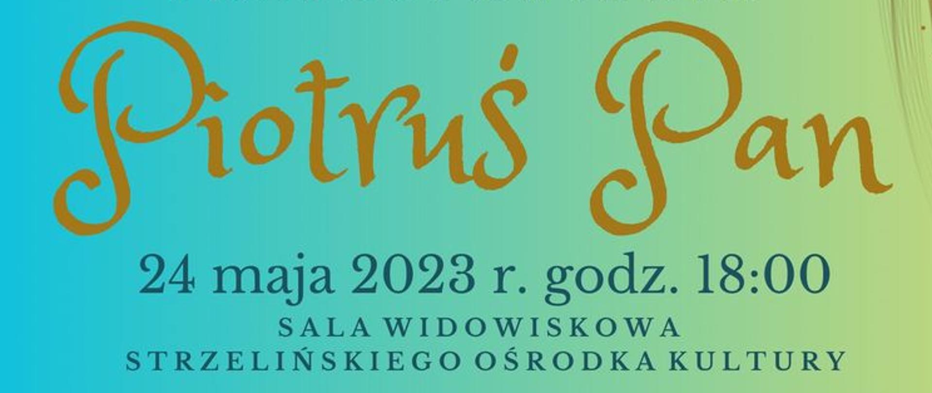 Plakat ma błękitno-złote tło. W lewym górnym rogi umieszczone zostało logo PSM Strzelin. Pod nim znajdują się informacje dotyczące koncertu.