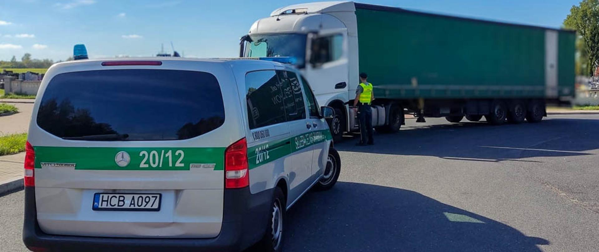 Ciężarówka zatrzymana do kontroli
