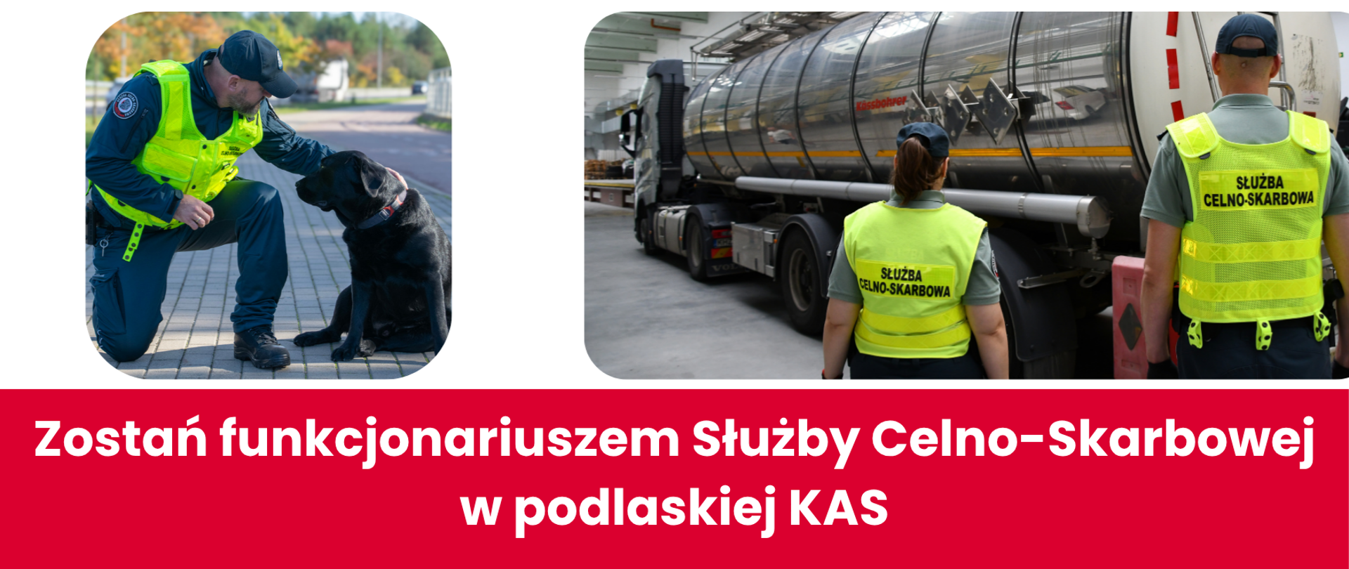 Zostań funkcjonariuszem Służby Celno-Skarbowej w podlaskiej KAS, zdjęcia funkcjonariuszy SCS podczas służby