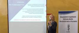 Pani Kierownik Anna Lutyńska podczas wystąpienia
