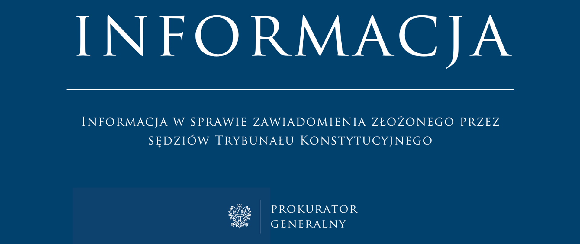 Informacja w sprawie zawiadomienia złożonego przez sędziów Trybunału Konstytucyjnego