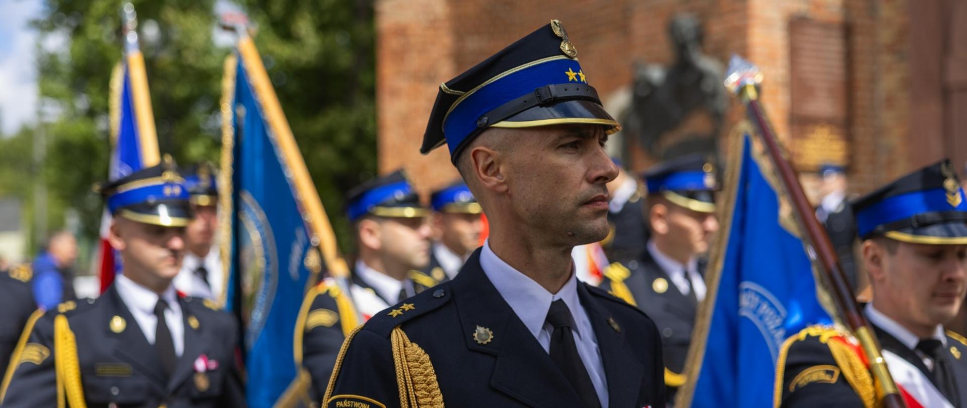 Strażacy podczas Wojewódzkich Obchodów Dnia Strażaka 