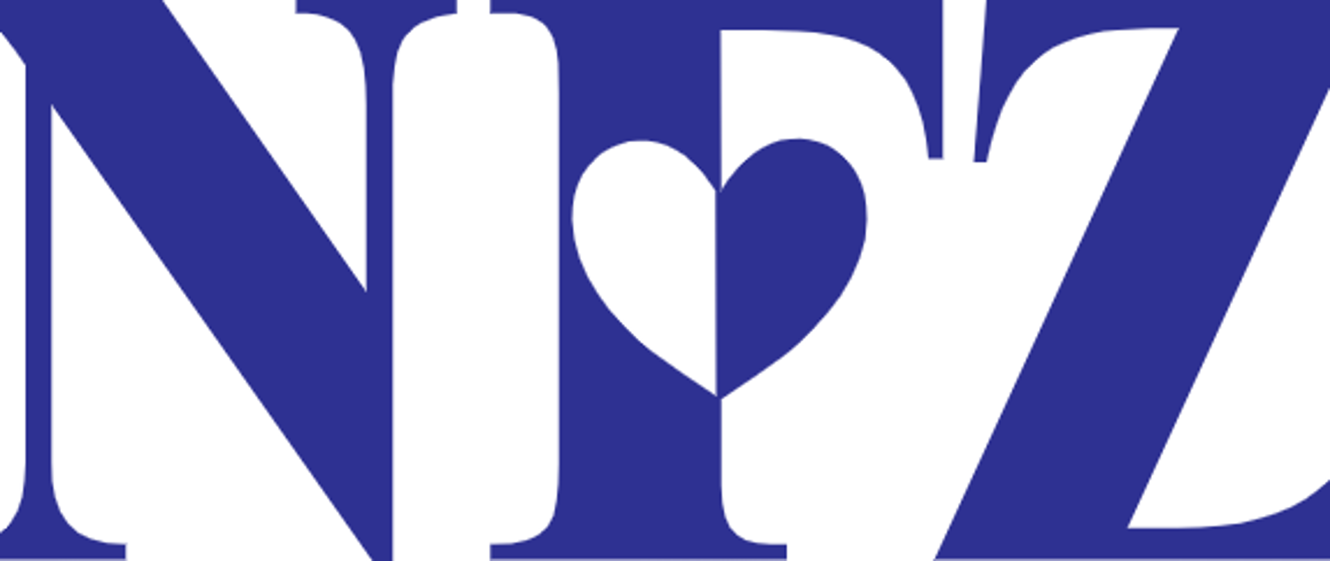 Granatowe wielkie litery na białym tle, tworzące skrót NFZ.