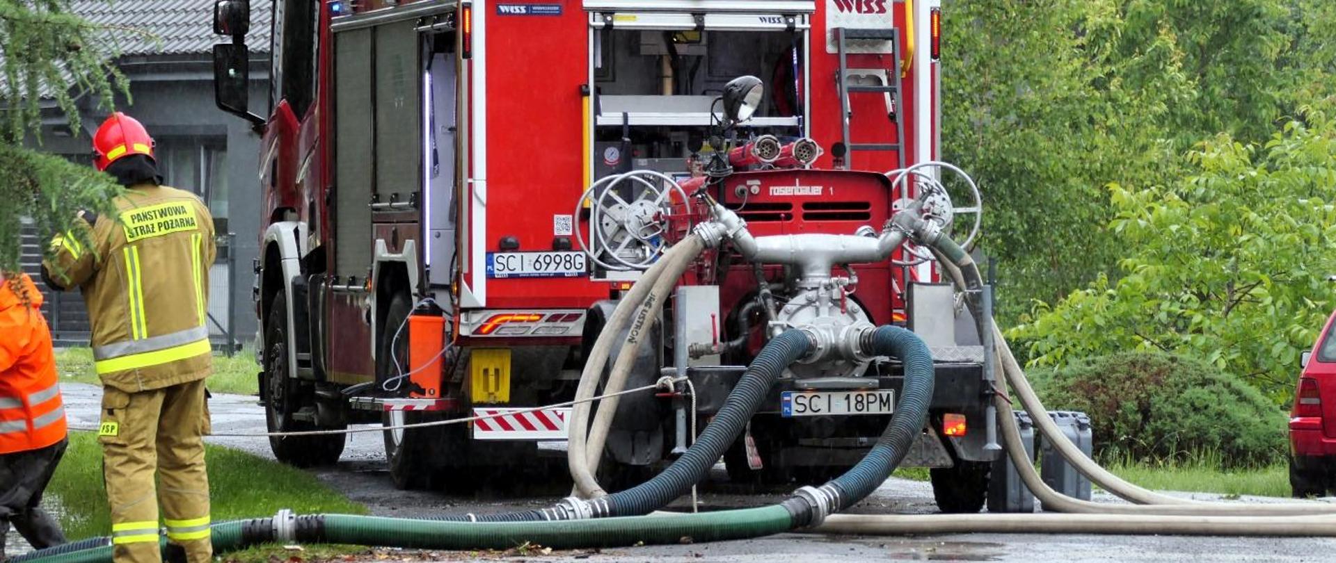 Usuwanie skutków intensywnych opadów deszczu w powiecie bielskim i cieszyńskim