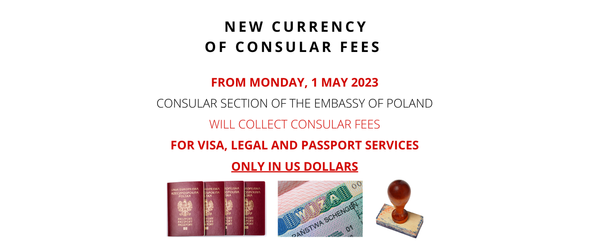 New currency of consular fees