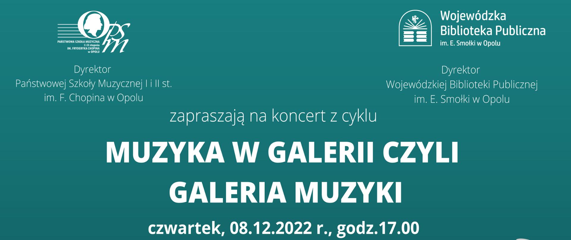 plakat przedstawia grafikę instrumentów dętych umieszczonych z lewej i prawej strony, w górnej części zamieszczono logotypy Szkoły oraz Wojewódzkiej Biblioteki Publicznej, w centralnej części umieszczono informację o wykonawcach, dacie, godzinie oraz miejscu koncertu, w dolnej części znajdują się logotypy patronów medialnych: Radio Opole, Radio DOXA, Nowej Trybuny Opolskiej, portalu informacyjnego opowiecie.info oraz ecovision.tv