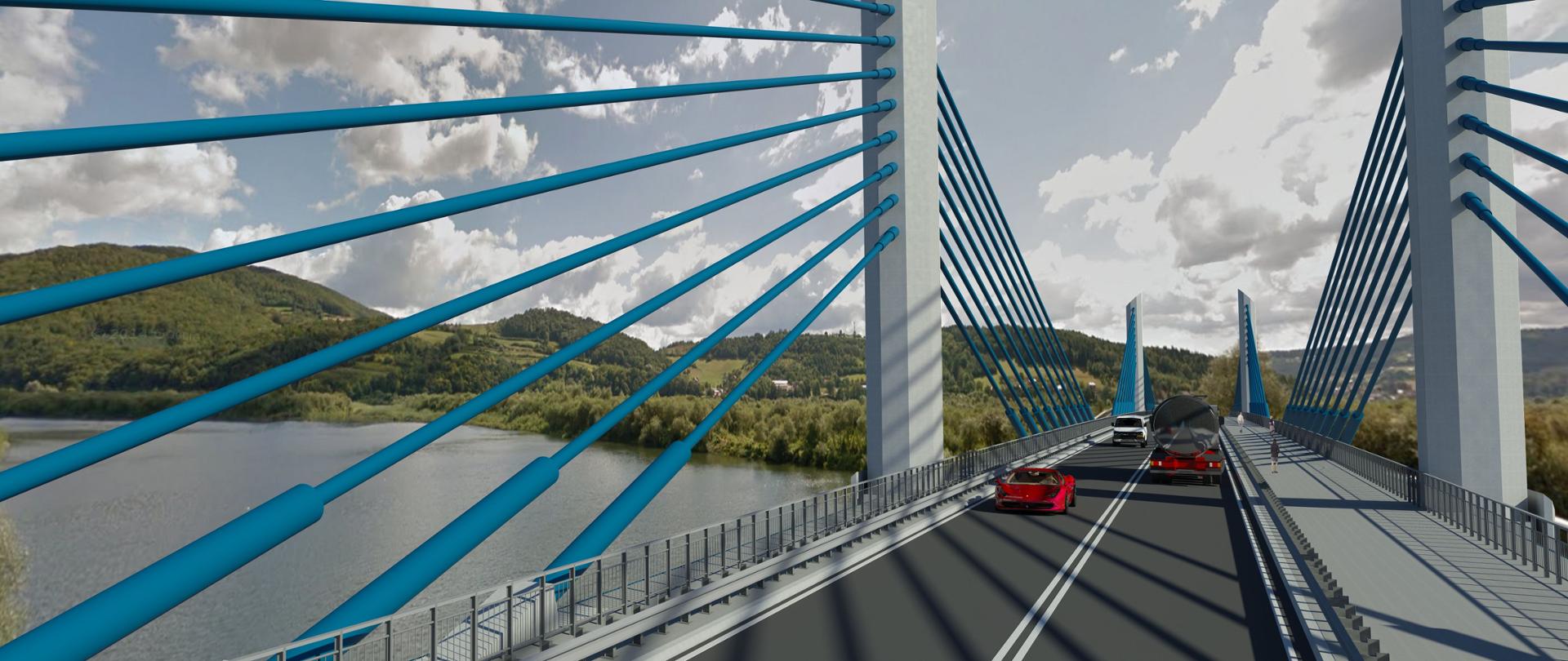 Wizualizacja mostu na Dunajcu w Kurowie