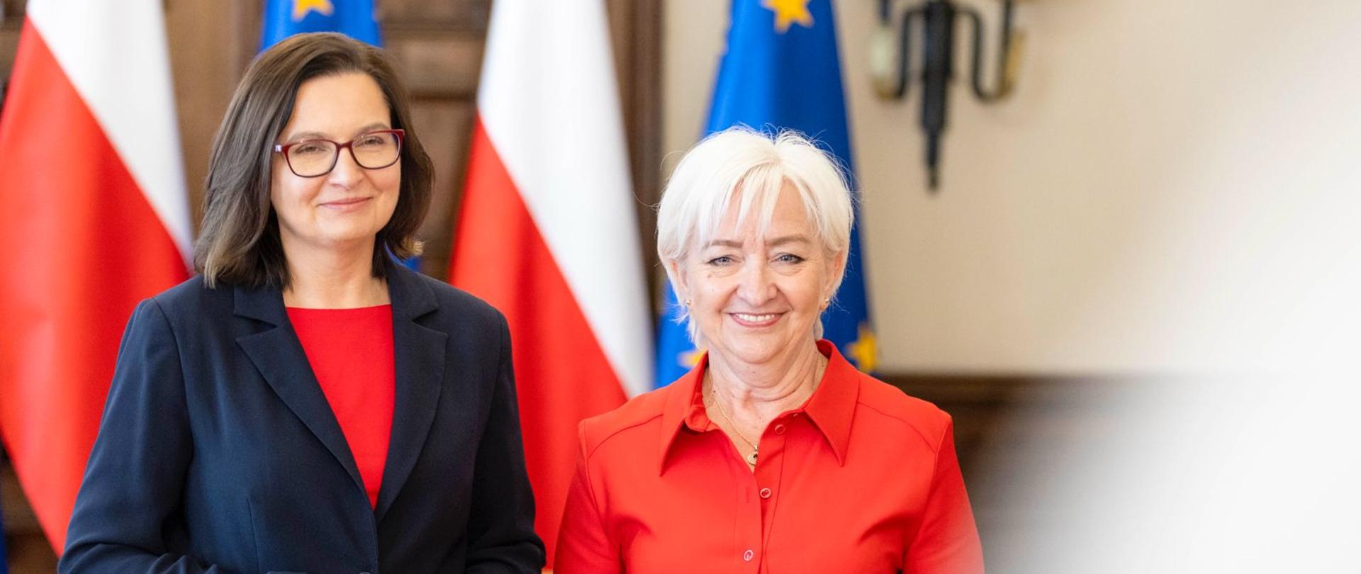 Od lewej: wiceministra klimatu i środowiska - Anita Sowińska oraz wojewoda łódzki Dorota Ryl 