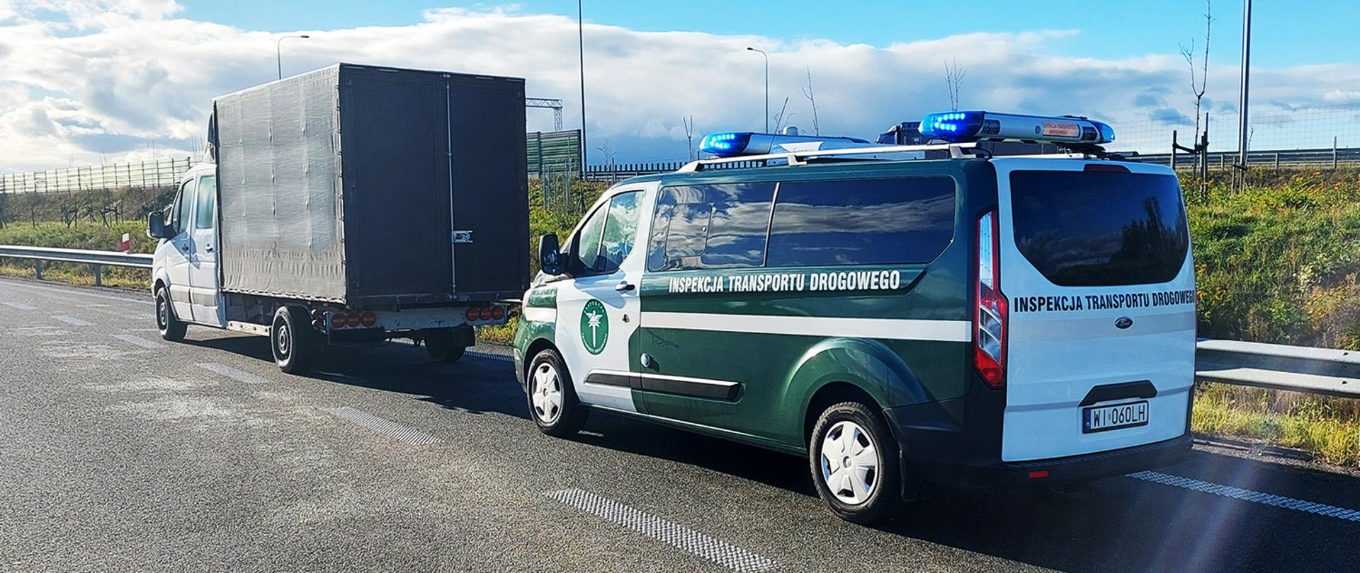 Dostawczak zatrzymany przez inspektorów z Delegatury Północno-Wschodniej Głównego Inspektoratu Transportu Drogowego
