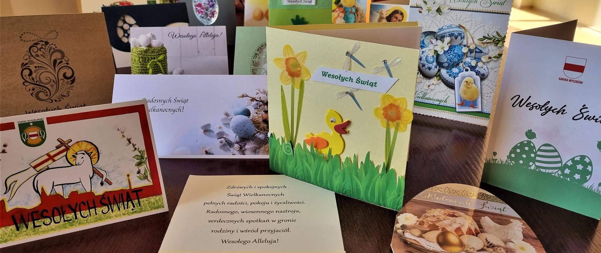 Kartki z życzeniami z okazji Świąt Wielkanocnych.