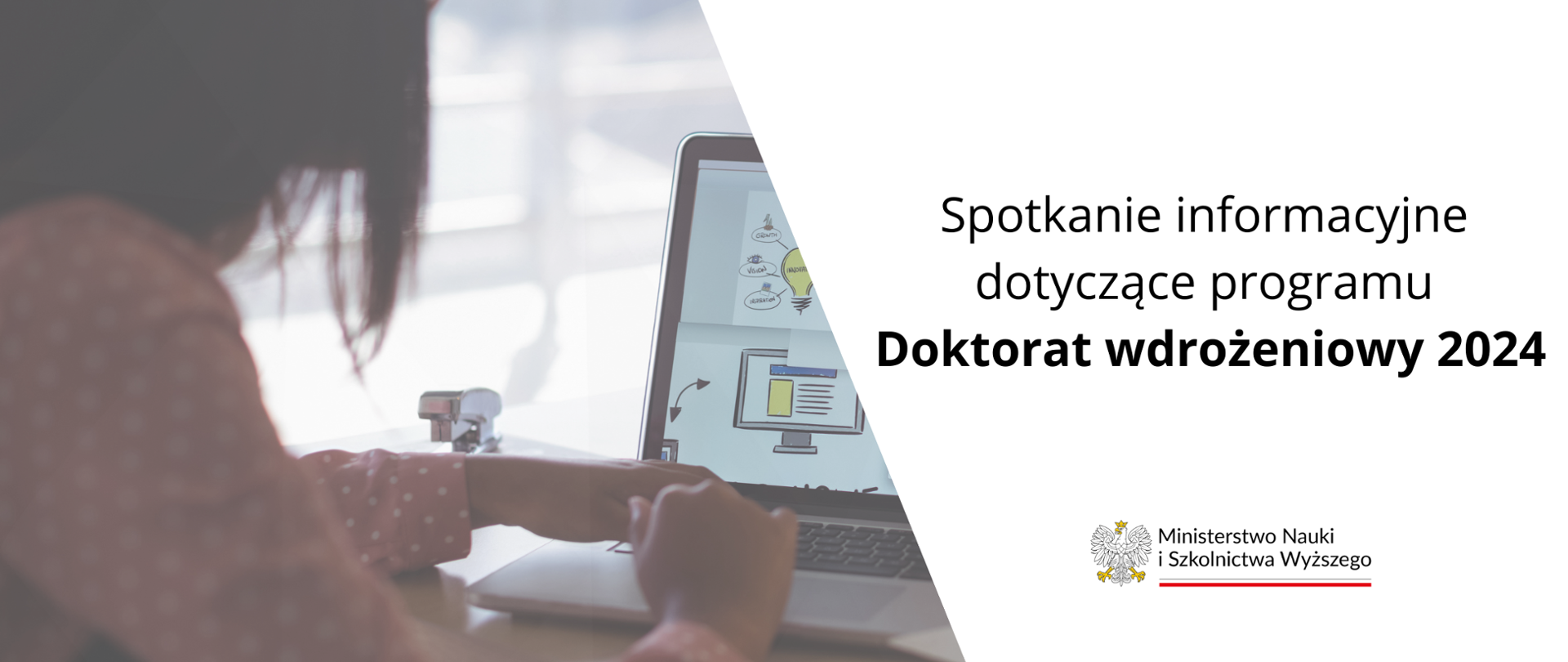 Napis informujący o programie Doktorat wdrożeniowy 2024