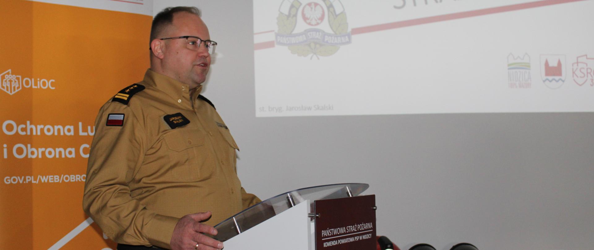Komendant Powiatowy PSP w Nidzicy st. bryg. Jarosław Skalski