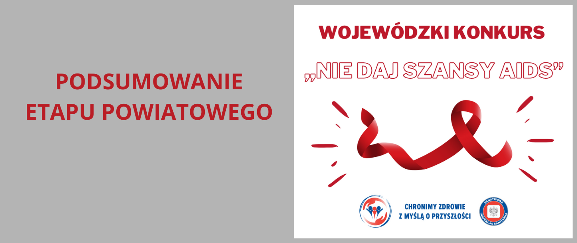 Wyniki etapu powiatowego XXIII WOJEWÓDZKIEGO KONKURSU pod tytułem „NIE DAJ SZANSY AIDS”