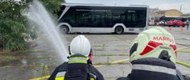 Realizacja scenariusza dotycząca pożaru autobusu elektrycznego.
