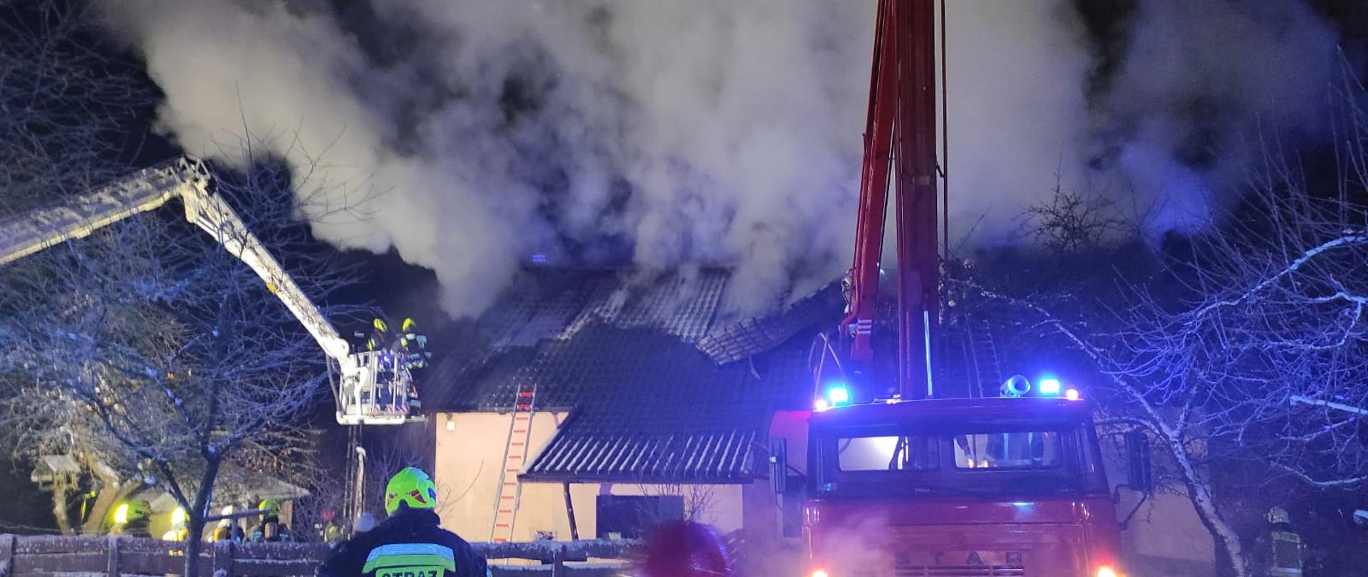 Pożar budynku mieszkalnego w miejscowości Wrzesina