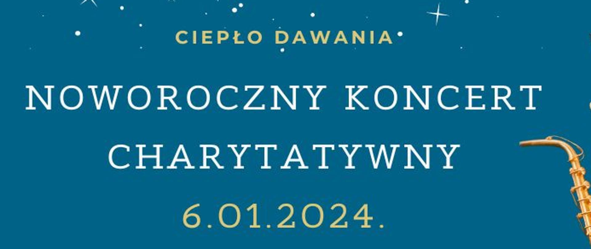 Kolorowy plakat na temat: Noworoczny koncert charytatywny 2024