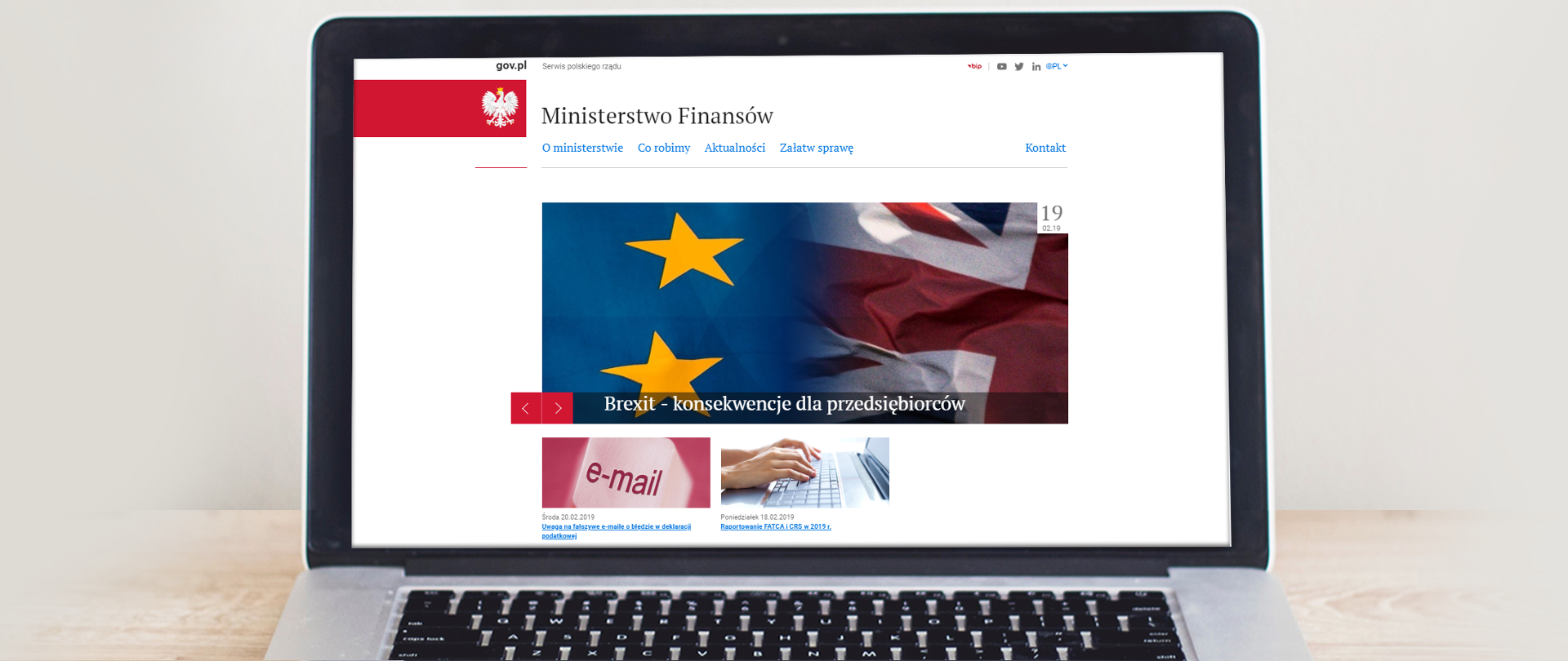 Zrzut strony Min. Finansów na GOV.pl