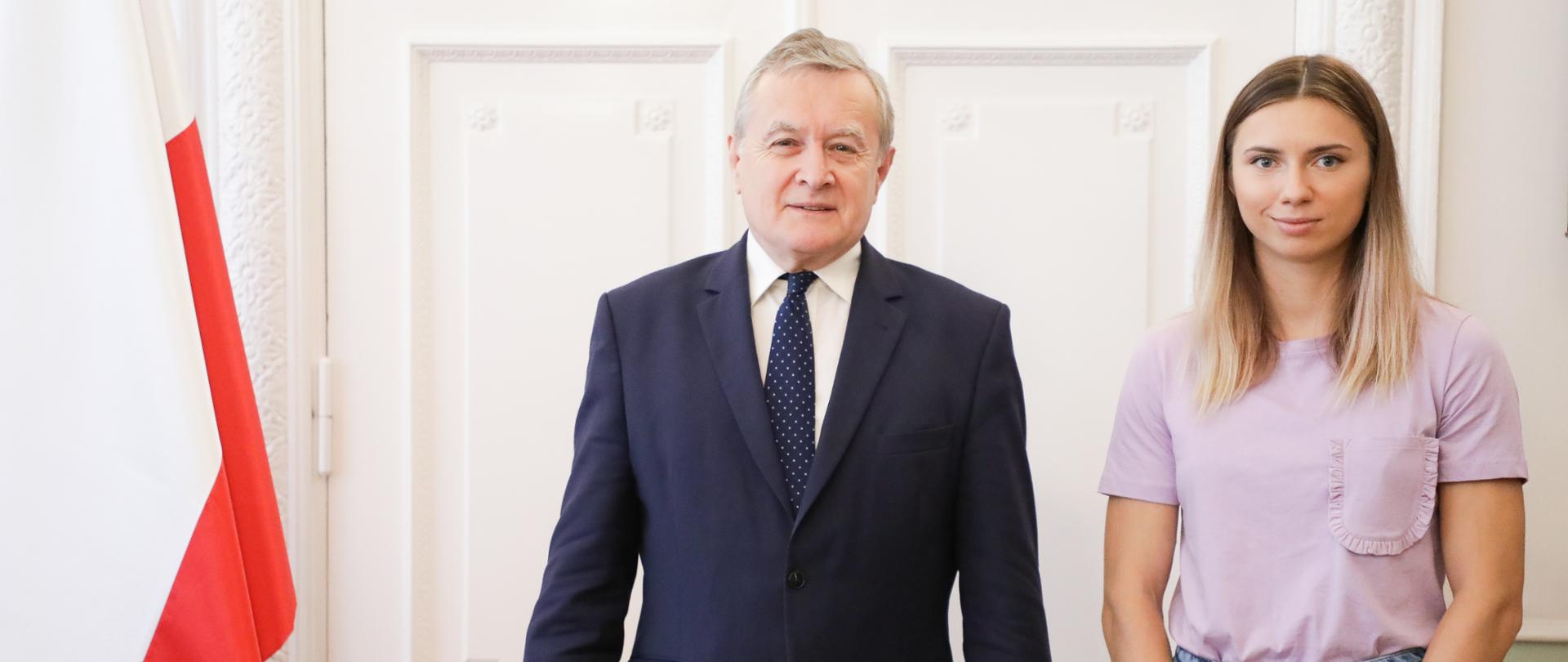 Wicepremier Piotr Gliński spotkał się z Krysciną Cimanouską, fot. Danuta Matloch 