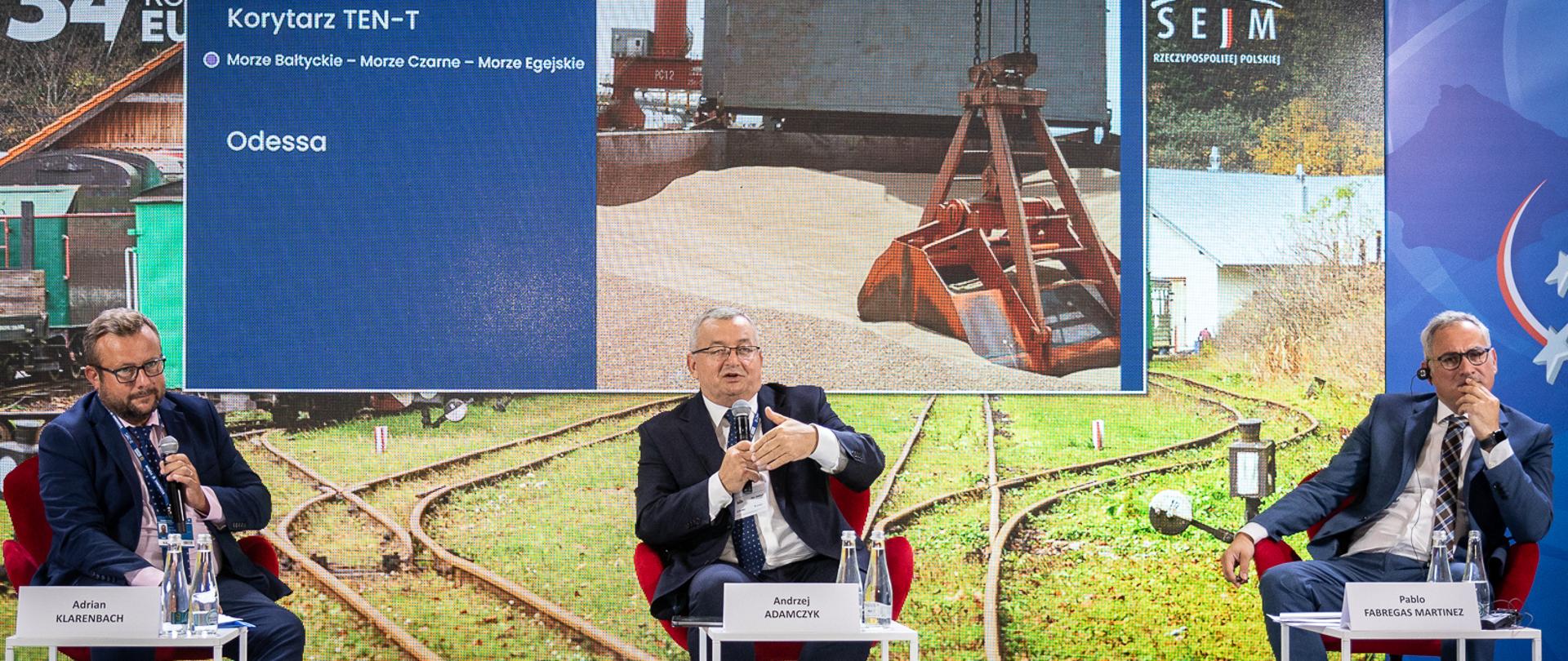 Minister infrastruktury Andrzej Adamczyk na XXXI Forum Ekonomicznym w Karpaczu, panel dotyczący sieci TEN-T