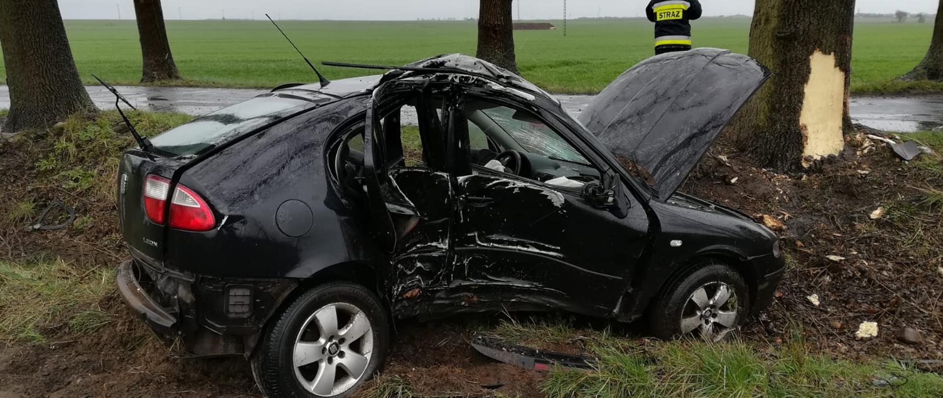 Wypadek na drodze Stare Bojanowo - Spławie