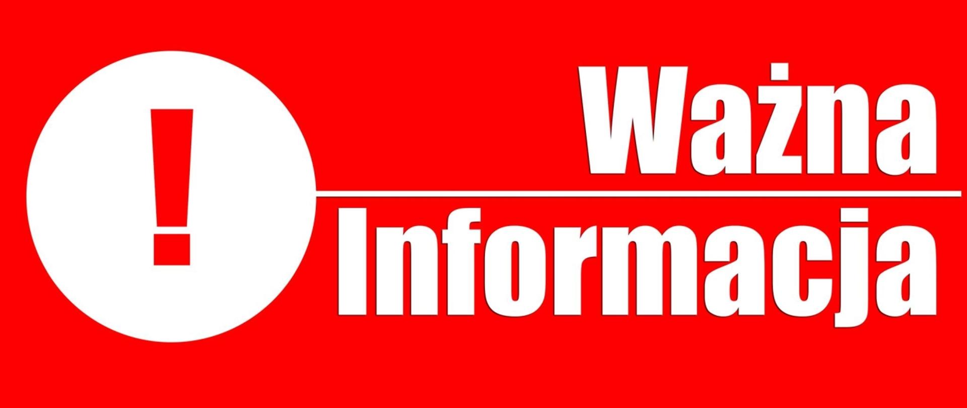 Baner Informacyjny Ważna Informacja