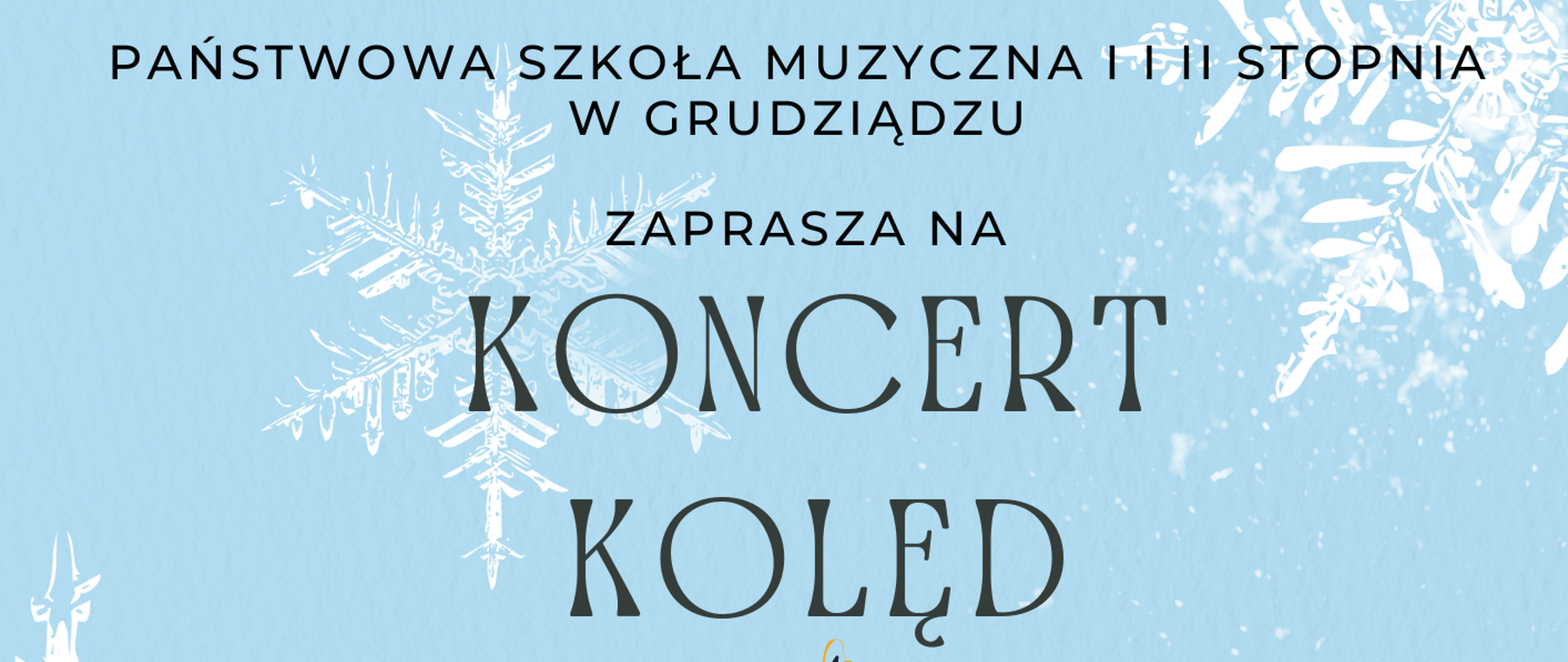 Plakat przedstawiający zieloną choinkę oraz informacje o koncercie Bazylice 