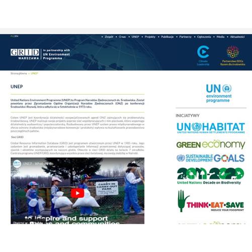 Obraz strony internetowej UNEP/GRID-Warszawa