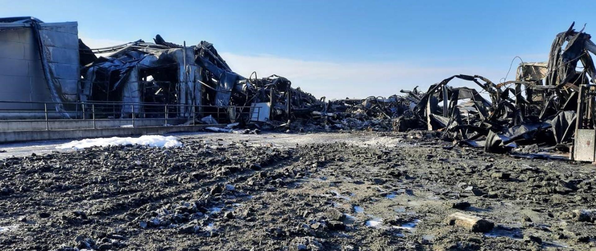 Pogorzelisko - zdjęcie wykonane w dniu 12 stycznia 2024 r. 