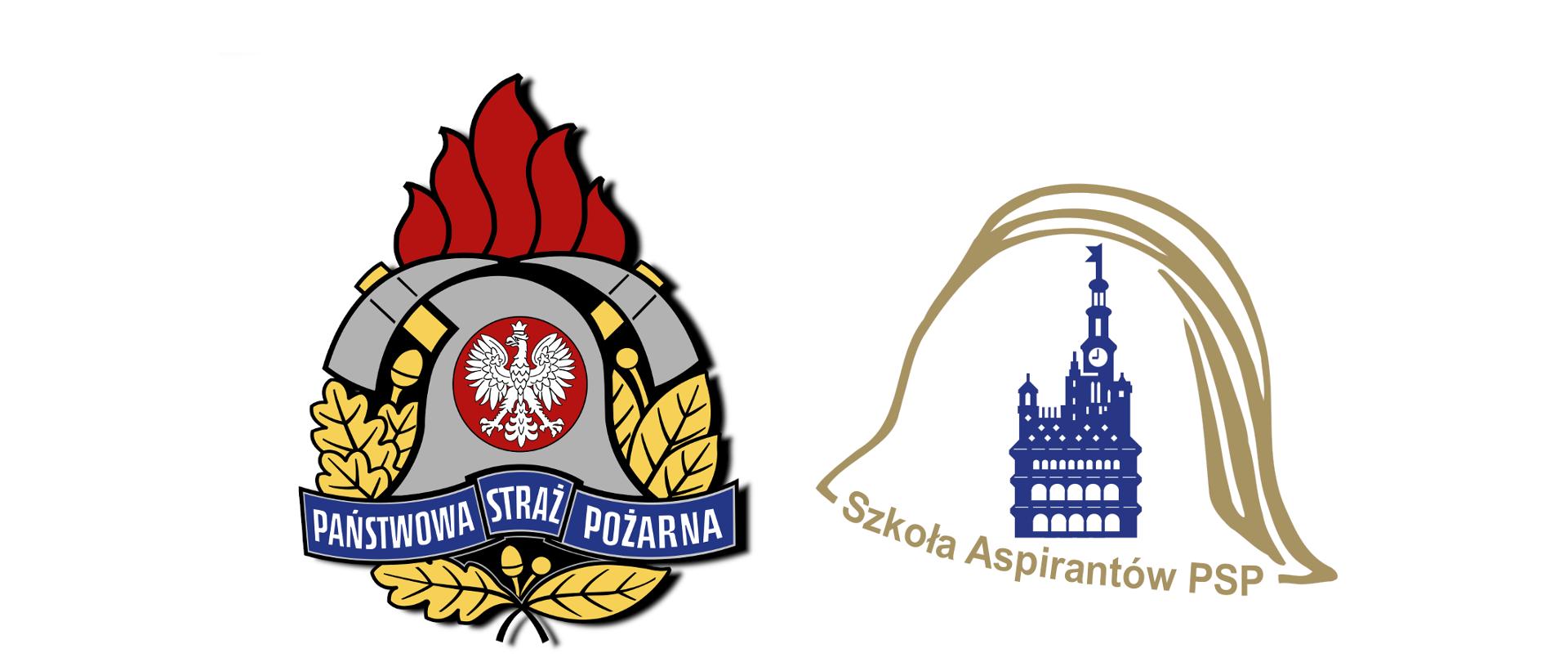 Logotyp Państwowej Straży Pożarnej oraz Szkoły Aspirantów Państwowej Straży Pożarnej w Poznaniu