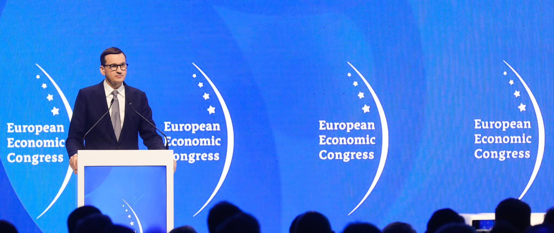 Premier Mateusz Morawiecki podczas XIV Europejskiego Kongresu Gospodarczego