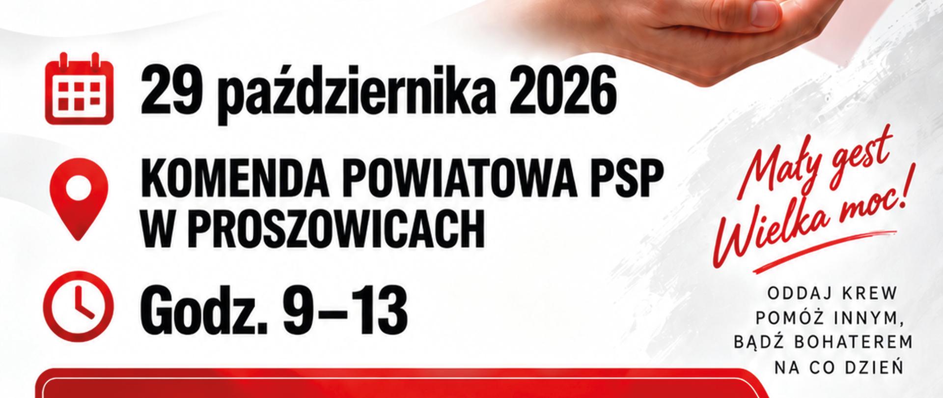 Oddaj krew 29.10.2026 - plakat