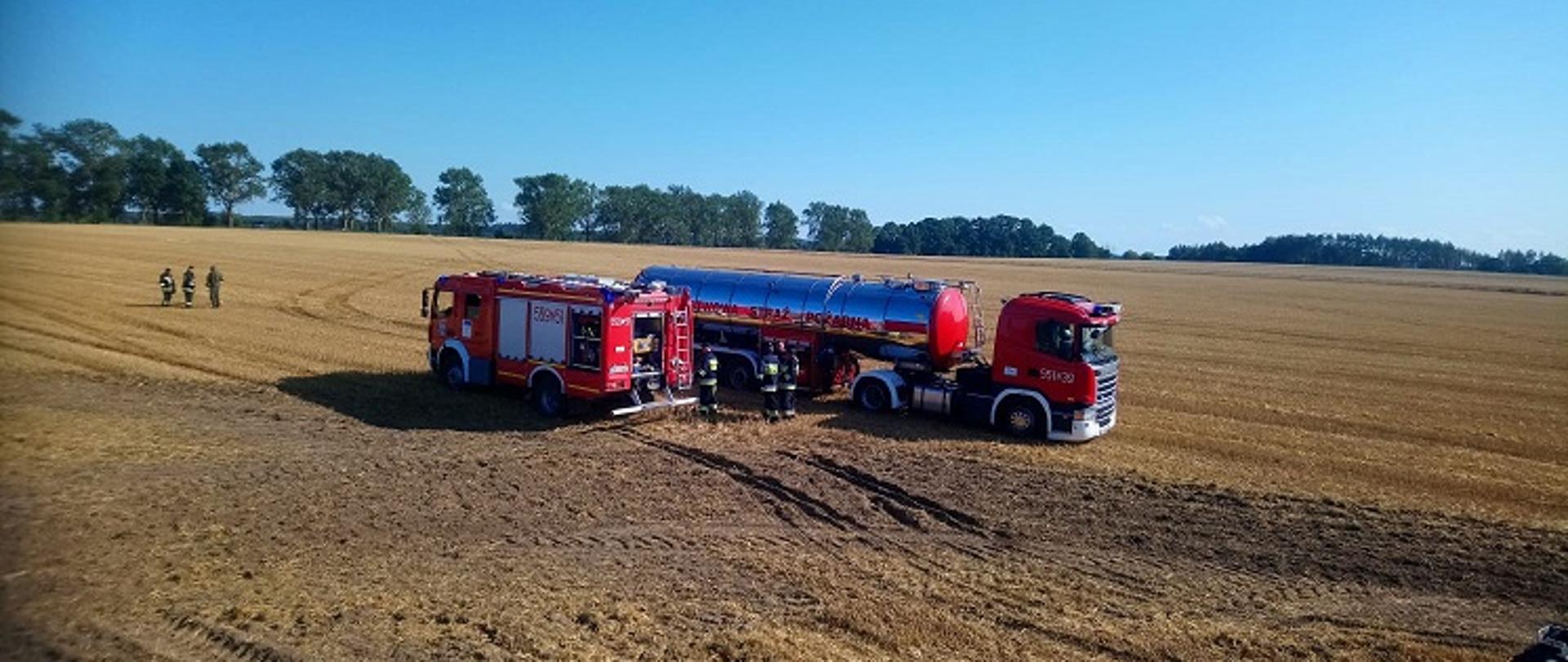 Pożar ścierniska w miejscowości Sława