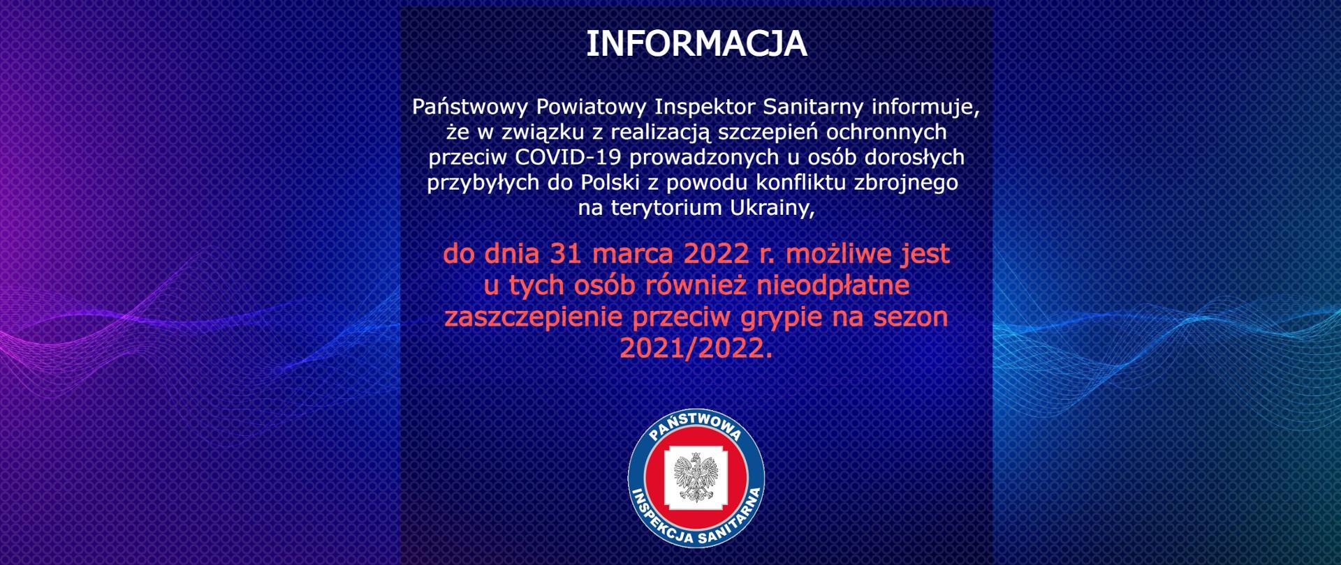 Szczepienia ochronne przeciw grypie dla Ukrainy