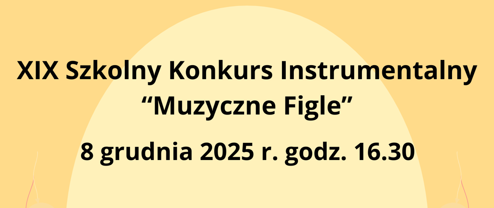 Zdjęcie przedstawia kolorowego klauna z rękawicami bokserskimi, grafikę kolorowych balonów oraz informację o konkursie "Muzyczne Figle", który odbędzie się 8 grudnia 2025 r. o godz. 16.30 w auli I Liceum Ogólnokształcącego w Lubinie ul. Mikołaja Kopernika 7