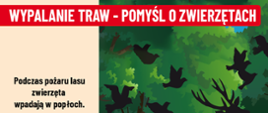 Grafika przedstawiająca informacje dotyczące pożaru traw.