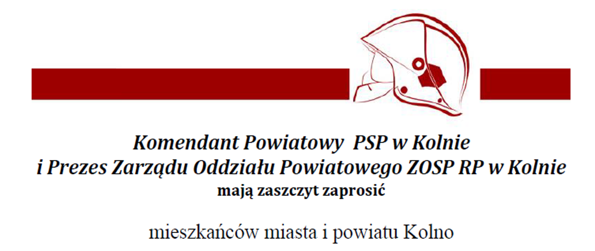 Na zdjęciu jest napisane zaproszenie na Powiatowe Obchody Dnia Strażaka