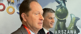 Wiceminister rozwoju i technologii Piotr Nowak podczas spotkania z Ambasadorem USA w Polsce Markiem Brzezinskim 
