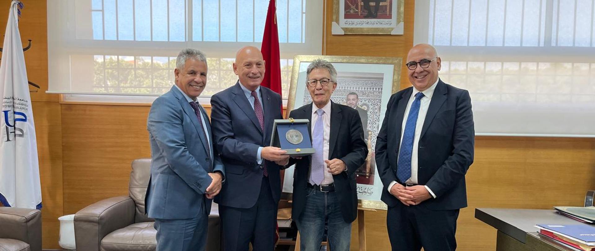 Wizyta CdA a.i. RP w Maroku p. Tomasza Orłowskiego u Rektora Uniwersytetu Hassana II w Casablance, Houssine Azeddouga