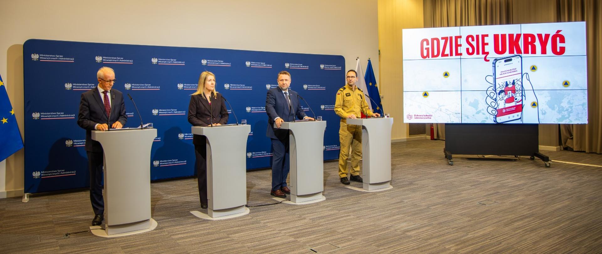 Konferencja prasowa dotycząca aplikacji z mapą punktów schronienia
