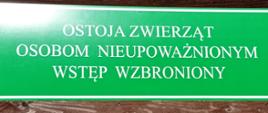 tablica ostoja zwierząt