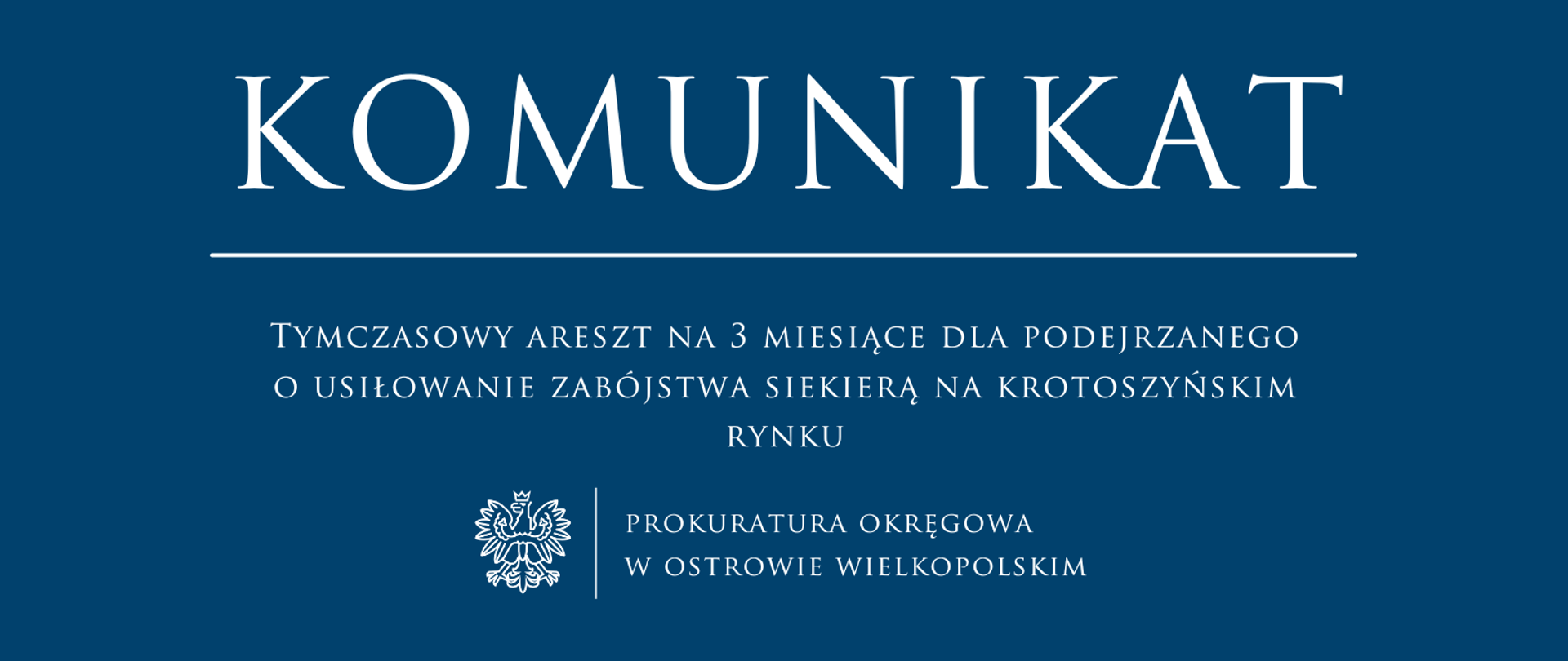 Tymczasowy areszt na 3 miesiące dla podejrzanego o usiłowanie zabójstwa siekierą na krotoszyńskim rynku