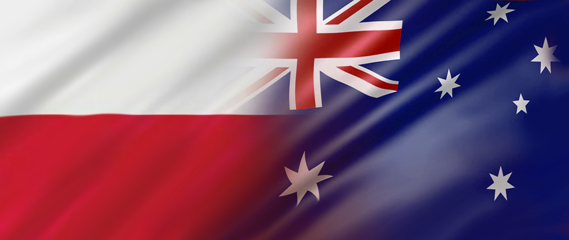przenikające się flaga Polski i flaga Australii