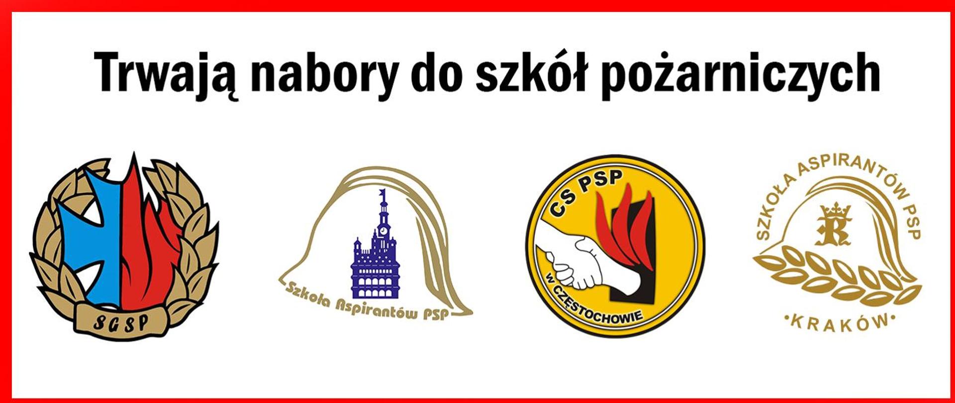 Plakat informujący, iż trwają nabory do szkół