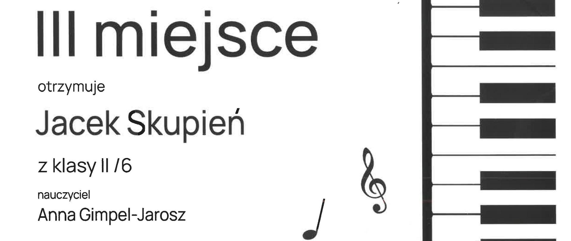 Dyplom III miejsca Libiąż 2025 Jacek Skupień