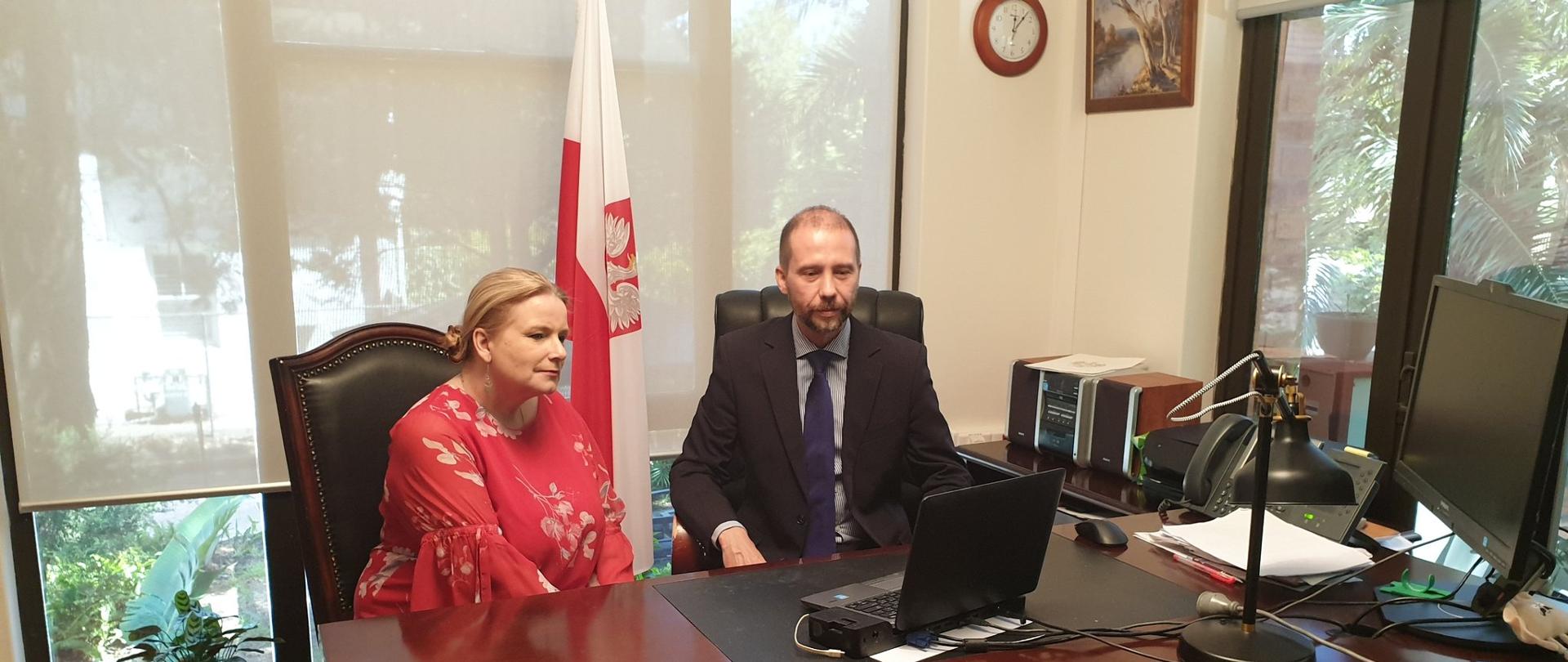 Ambasador RP Michał Kołodziejski i Konsul Generalny RP Monika Kończyk
