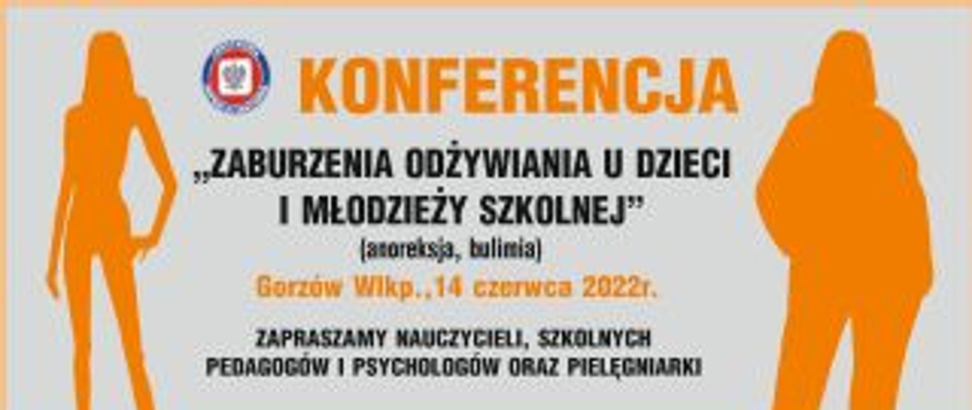 baner informujący o konferencji - zaburzenia odżywiania u dzieci i młodzieży szkolnej